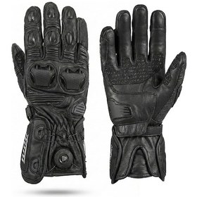 Resim Motosiklet Eldiveni Black Uzun Racing Full Koruma Leather Deri Motorcu Eldiven 