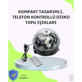 Resim Ronanna Ev ve Parti Için Masaüstü Bluetooth Disko Topu Işık Gösterisi 