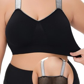 Resim Orta Doğu Yaz İnce Gümüş Renkli Kontrast Yüksek Kaliteli Plus Beden Nefes Alabilir Kadın Spor İç Çamaşırı Ekstra Büyük Kupalarla 