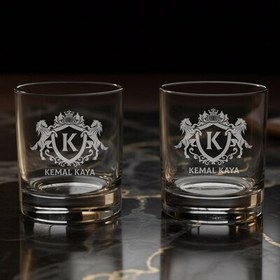Resim Kişiye Özel Hediyelik İkili Noble Sip Viski Bardağı 