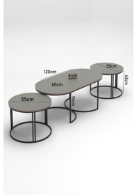 Resim Orta Sehpa Zigon Sehpa Yan Sehpa 3 Lü Set Dolunay Bendir Diğer 