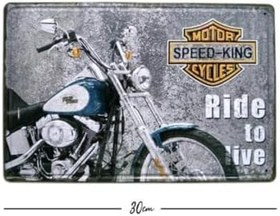 Resim caju art & decoration Ride To Live Motosiklet 20x30 Cm Metal Plaka Metal Tablo 