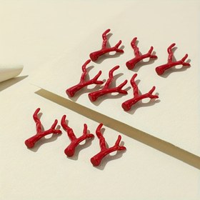 Resim 10 adet Reçine Kırmızı Mercan Boynuz Şansları - Bilezikler, Kolyeler, Küpeler için Karmaşık Dalgalı Tasarım DIY Takı Yapım Malzemeleri - Canlı Mercan Rengi, Dayanıklı El Sanatları Aksesuarları, Takı Yapıcılar İçin Mükemmel Hediye, DIY Takı Yapımı | Mercan Boynuzu Tasarımı | Reçine Takı Şansları 