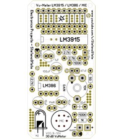 Resim Led Vu-Metre Mikrofonlu Vu-Meter Devresi Lm3915 - Lm386 