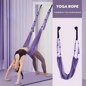 Resim Ev Kullanımı için 1 Paket Yoga Direnç Bandı - Orta Gerilimli Kapıya Monte Edilebilir İnversiyon Antrenörü, Pembe/Mor, Ayarlanabilir Tutacaklar ve Sırt Bükümleri, Kalça Gücü, Çekirdek Egzersizleri için Dayanıklı Kumaş - Tüm Seviyeler için Fitness Ekipmanı 