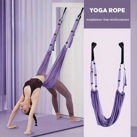 Resim Ev Kullanımı için 1 Paket Yoga Direnç Bandı - Orta Gerilimli Kapıya Monte Edilebilir İnversiyon Antrenörü, Pembe/Mor, Ayarlanabilir Tutacaklar ve Sırt Bükümleri, Kalça Gücü, Çekirdek Egzersizleri için Dayanıklı Kumaş - Tüm Seviyeler için Fitness Ekipmanı 