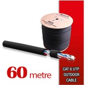 Resim Qport Yüksek Bakır Utp 23Awg 0.58 MM Dış Ortam Cat6 Outdoor Kablo 60 Metre 