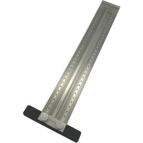 Resim Rox Wood 0090 Hassas Işaretleme Şablon Paslanmaz T Cetvel 300 mm 