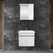 Resim KAREN BANYO KOZA BANYO DOLABI SETİ 60 CM, BEYAZ 