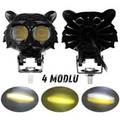 Resim Point Kedi Göz Sis Farı Çift Renk Sarı-beyaz Araç Motosiklet Off Road Led Metal Çalışma Lambası 