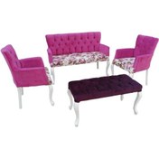 Resim Bengimobilya Berjer Çay Set Kayın Lüken Aslan Iskelet Parlak Beyaz Kapitone Bo (322052348) Abanoz - Beyaz 