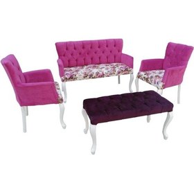 Resim Bengimobilya Berjer Çay Set Kayın Lüken Aslan Iskelet Parlak Beyaz Kapitone Bo (322052348) Abanoz - Beyaz 