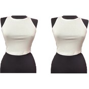 Resim Betimoda Crop Top 2 Adet Beyaz 
