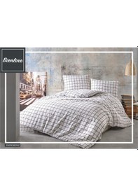 Resim Komfort Home Çift Kişilik Ranforce Nevresim Takımı / Ekose Beyaz Çok Renkli 