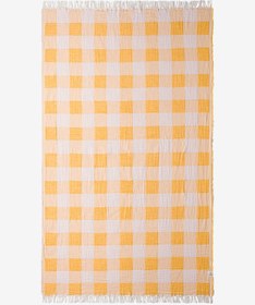 Resim Kareli Dokulu Peştemal Sarı - Sarı / 90x160 