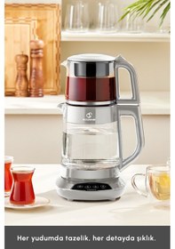 Resim Karaca Çaysever 3 in 1 Konuşan 1700 W Su Isıtıcı Çay Makinesi 