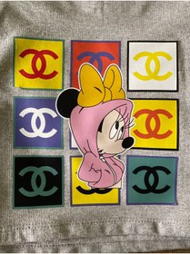 Resim Gönülden Tasarım 18x18 Cm Ütü Ile Yapışan Minnie Mause Baskı Transfer Baskı Aplike Arma Tişört Baskı 