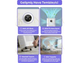 Resim Ensiga Hava Temizleyici Nemlendirici Sterilizasyon 3’ü 1 Arada Hepa Filtreli Akıllı Hava Arıtma 