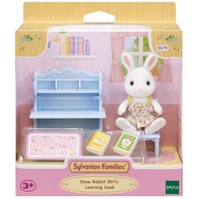 Resim Sylvanian Families Kar Tavşan Kız ve Çalışma Masası 5679 