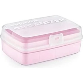 Resim 12 Bölmeli Çok Amaçlı Takı Toka Kutusu Dikiş Kutusu Kapaklı Organizer Kutusu Bölmeli Kutu 