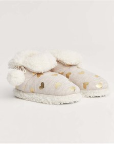 Resim Chirpy Kadın Parlak Kalp Baskılı Panduf - HENR 