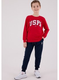 Resim U.S. Polo Assn. Lisanslı Erkek Çocuk Alt Üst 2 Parça Eşofman Takımı Us2227 Kırmızı 