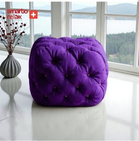 Resim Smarto Relax Puf Zinal Ayaksız Kapitoneli Kare 45x45 Cm Mor Mor 