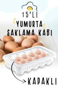 Resim Genel Markalar Pratik Yumurta Saklama Kutusu, Steril Kapaklı Yumurta Organizeri (15'li) 