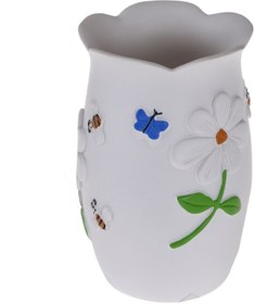 Resim Bosphorus Diş Fırçalık Macunluk Çiçekli Poliresin 7x7x10 CM Diğer 