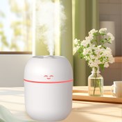 Resim Gülümseyen Yüzlü 220ML Beyaz Nano Sprey Nemlendirici, İş veya Dinlenmeyi Bozmadan Sessizce Çalışır, Kuru Ortamlarda Büyük Miktarda Sis Üretmek için Ultrasonik Teknoloji Kullanır, Pilsiz Elektrikle Çalışır, Kompakt ve Yerden Tasarruf Sağlar ve Odayı Koku ile Doldurmak için Uçucu Yağlar Ekleyebilir, Ayrıca Arabalarda Kullanıma Uygundur. 