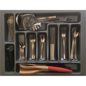 Resim Gör Seç 62X49 (57*40) A Kadar Kısalabilir .gri Çekmece Içi Kaşıklık Kepçelik Çekmece Düzenleyici Organizer 