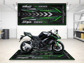 Resim 1000SX İçin Tasarlanmış Motosiklet Matı - MM7390 - Emerald Blazed Green / Kişiye Özel / 220cm x 100cm 