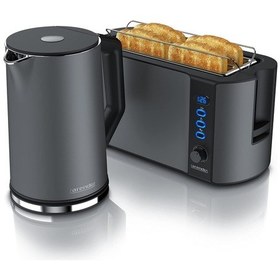 Resim Su Isıtıcı Ve Ekmek Kızartma Makinesi Seti, 1.5l, 2000w, 4 Dilim, 40-100 C 
