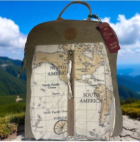 Resim Old Cotton Cargo Vintage Kanvas Renkli Otantik Günlük Gezi Seyahat Sırt Çantası Lucas Bag 30 Cm X 37 Cm Camel 
