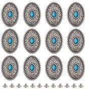 Resim 1 Kutu 12 Set Alaşım Düğmeler Turkuaz ile 35x25x8mm Delik: 3mm 