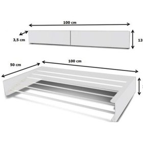 Resim Design Kurutmalık Çamaşır Askısı - Duvara Monte, Katlanabilir Çamaşırlık - Beyaz-100cm Beyaz 