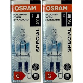 Resim Osram Halopin Oven 40W 2700K (Sarı Işık) G9 Duylu Halojen Fırın Ampulü (2 Adet) 