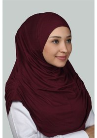 Resim Altobeh Hazır Türban Büzgülü Pileli Pratik Eşarp Tesettür Hijab - Namaz Örtüsü - Bordo 