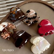 Resim 1 adet/6 adet Şık Asetat Kalp Şeklinde Saç Tokaları - 3 cm Mini Tokalar Saçlar, Uçuklar ve Yan Saçlar İçin Uygun | Kaymaz Küçük Saç Tokaları, Günlük Kullanım İçin Harika, Okul Gereklilikleri ve Tatil Hediyeleri İçin Mükemmel, Kadınlar İçin Mükemmel Noel Hediyeleri, Kadın Saç Aksesuarları İçin Temel 