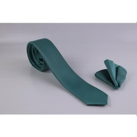 Resim Demfashion Özel Desenli Kravat Mendil Seti - Yeşil (533049391) Yeşil 
