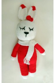Resim TülaysHandCraft Amigurumi Uyku Tavşanı-sağlıklı Oyuncak-el Örgüsü 