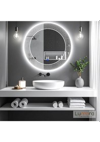 Resim Zenith Beyaz Led'li Lazer Kumlamalı Lavabo & Banyo Aynası Dokunmatik Sensörlü 60 X 60 