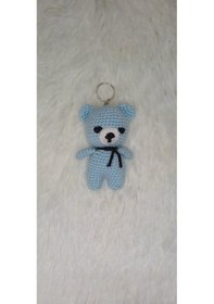 Resim Amigurumi Ayıcık Anahtarlık Mavi 
