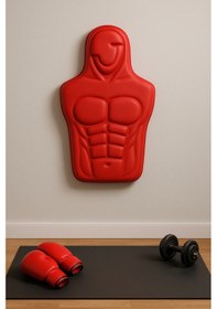 Resim Boks Adam Duvar Askılı Boks Standı Kırmızı 