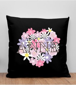 Resim Bk Gift Anneler Günü Tasarımlı Siyah Kırlent Yastık, Anneye Hediye, Ev Dekorasyonu, Anneler Günü Hediyesi-3 