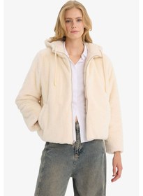 Resim Defacto Su Geçirmez Regular Fit Kapüşonlu Suni Kürk Astarlı Mont F2145ax25wnbg414 Bej-bg414 