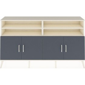 Resim Arges Konsol 6 Raflı 4 Kapaklı 176x30x99 Aytaşı-antrasit/aytaşı Aytaşı-antrasit/aytaşı 