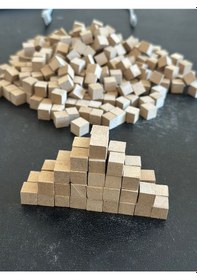 Resim Nest Woodtr 1x1x1cm 100 Adet Mdf Küp Ham Doğal Boyanabilir Mdf Küp Minecraft Küp Zeka Oyunu 