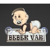 Resim HMNL Arabada Bebek Var Araba Stickeri Fanatik Bebek Pleksi Vantuzlu 