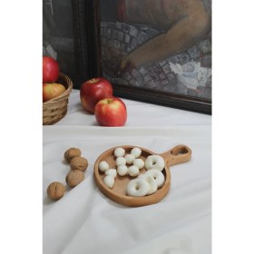 Resim Ahşap Çerezlik ve Meyvelik Oval Sunum Tepsisi Saplı 